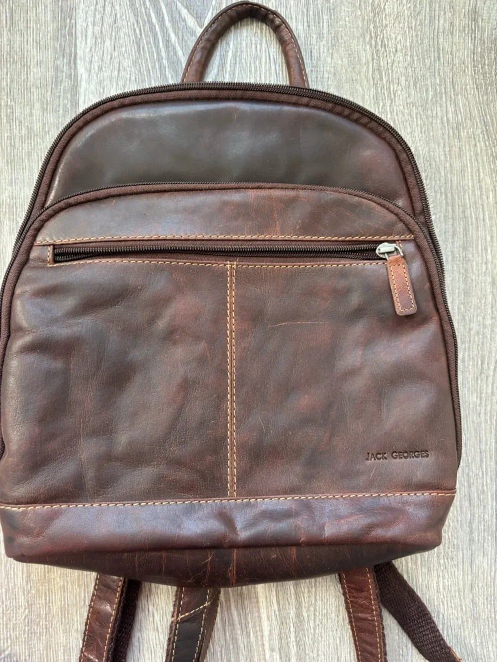 Jack Rogers Brown Leather Mini Backpack